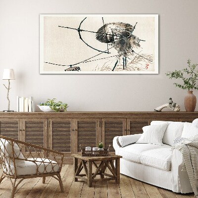 Jellyfish in Abstract Lines Wall art on glass