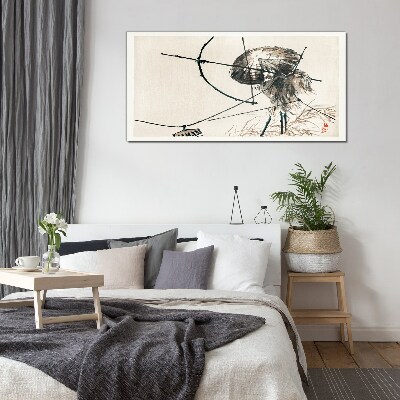 Jellyfish in Abstract Lines Wall art on glass