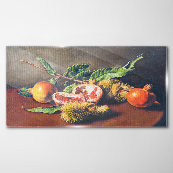 Fruit composition with pomegranate Wall art on glass
