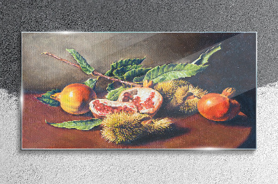 Fruit composition with pomegranate Wall art on glass