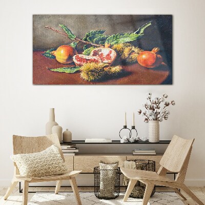 Fruit composition with pomegranate Wall art on glass