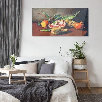 Fruit composition with pomegranate Wall art on glass