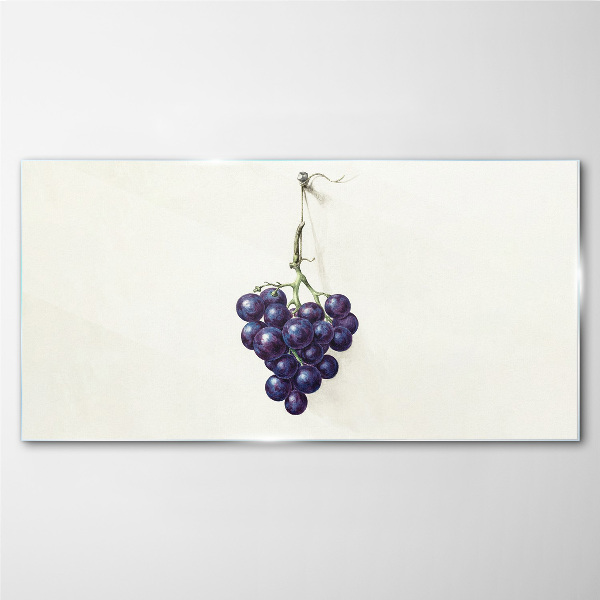 Grapes on a white background Glass art print