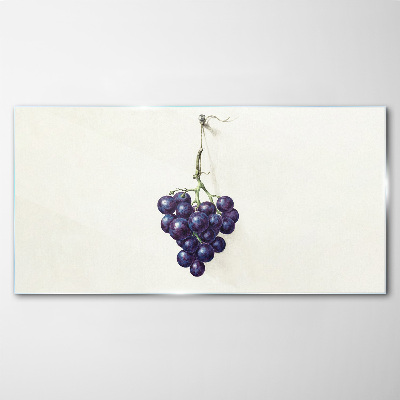 Grapes on a white background Glass art print