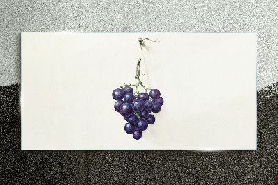Grapes on a white background Glass art print