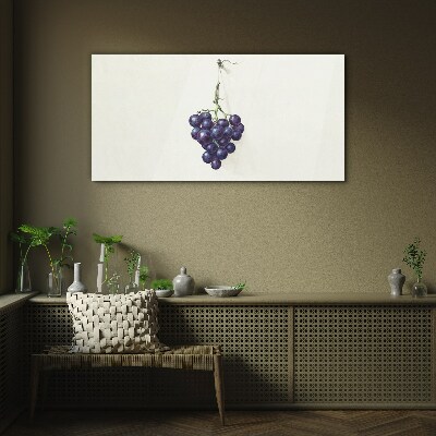 Grapes on a white background Glass art print
