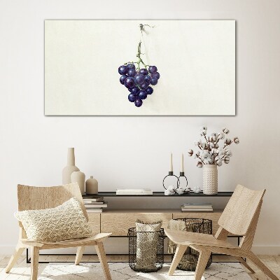 Grapes on a white background Glass art print
