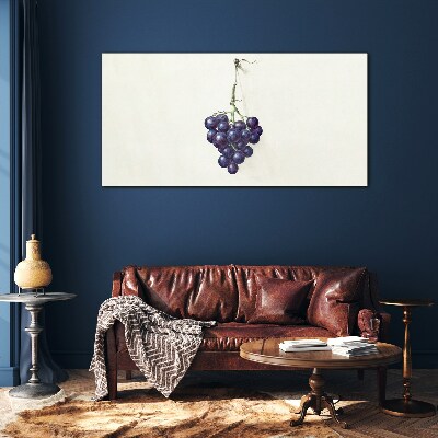 Grapes on a white background Glass art print