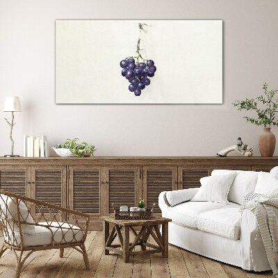 Grapes on a white background Glass art print