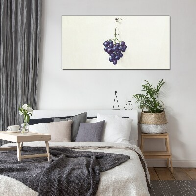 Grapes on a white background Glass art print