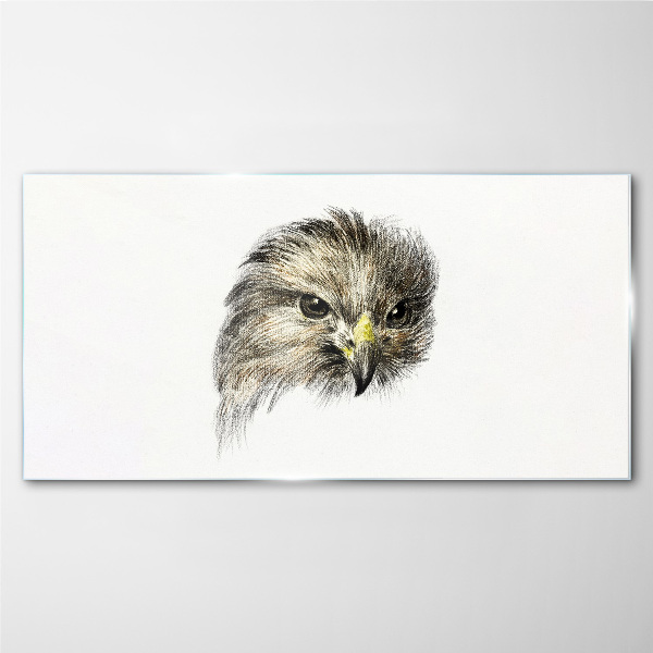 Portrait of a bird of prey Wall art on glass