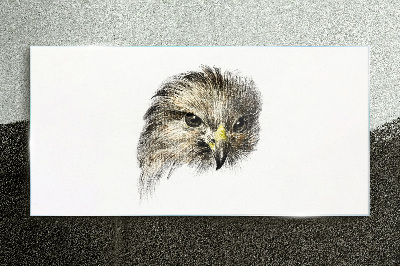 Portrait of a bird of prey Wall art on glass