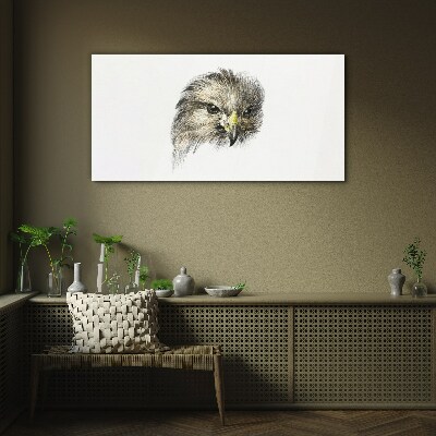Portrait of a bird of prey Wall art on glass