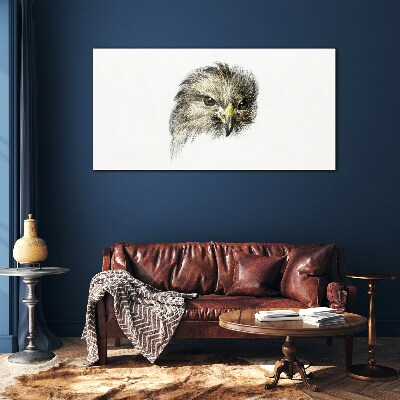 Portrait of a bird of prey Wall art on glass