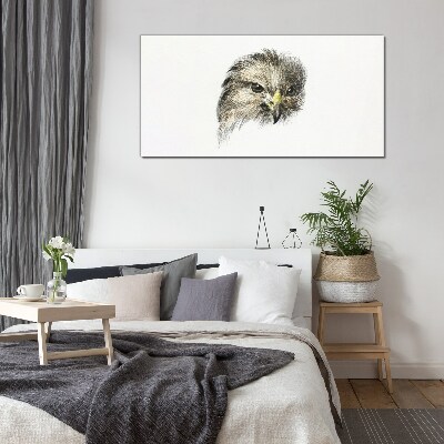 Portrait of a bird of prey Wall art on glass