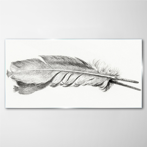 The delicacy of a pen on a white background Wall art on glass
