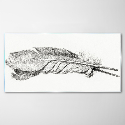 The delicacy of a pen on a white background Wall art on glass
