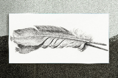 The delicacy of a pen on a white background Wall art on glass