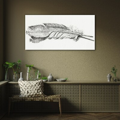 The delicacy of a pen on a white background Wall art on glass