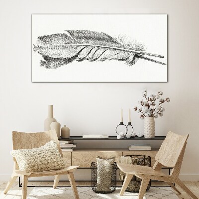 The delicacy of a pen on a white background Wall art on glass