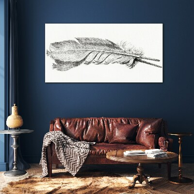 The delicacy of a pen on a white background Wall art on glass