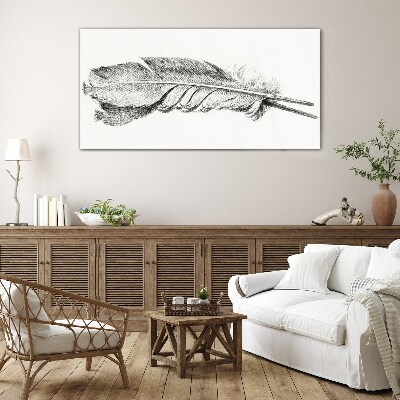 The delicacy of a pen on a white background Wall art on glass