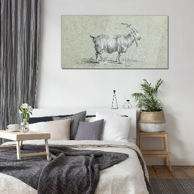 Modern animal goat Glass Print