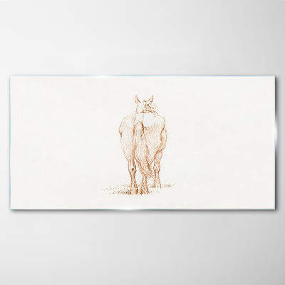 The back of the horse in a delicate shade Glass art print