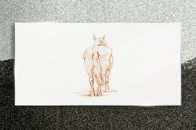 The back of the horse in a delicate shade Glass art print
