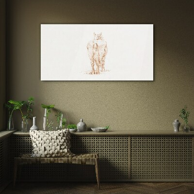The back of the horse in a delicate shade Glass art print