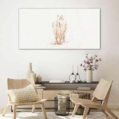 The back of the horse in a delicate shade Glass art print