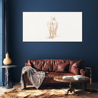 The back of the horse in a delicate shade Glass art print