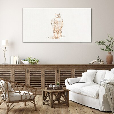 The back of the horse in a delicate shade Glass art print