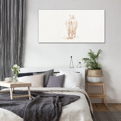 The back of the horse in a delicate shade Glass art print