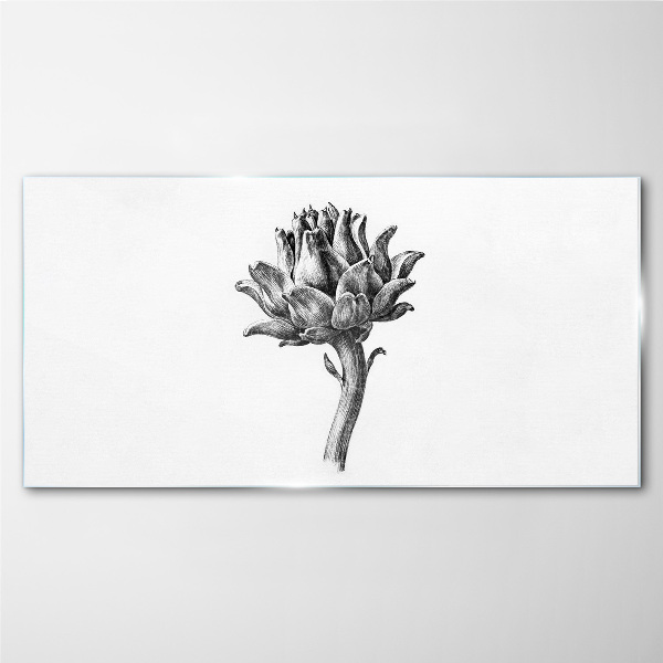 Drawing flowers Glass Print