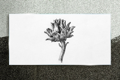 Drawing flowers Glass Print