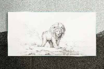 Lion in Contemplation Glass art print