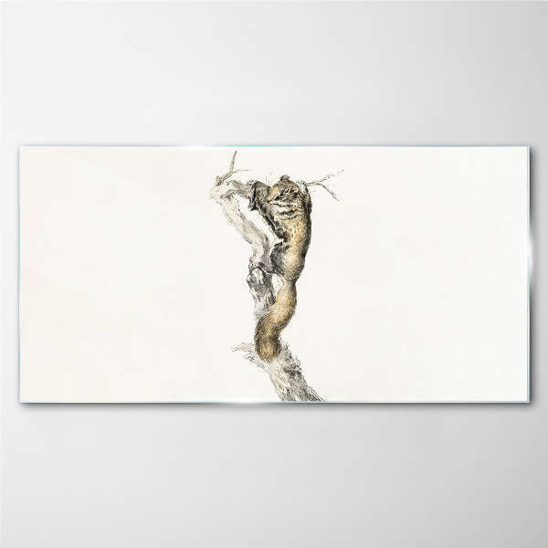 Animal squirrel branch Glass Print