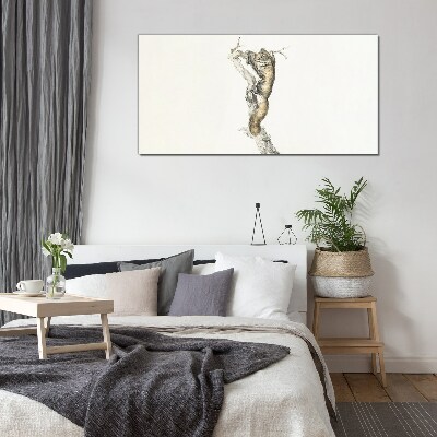 Owl on a branch Glass art print