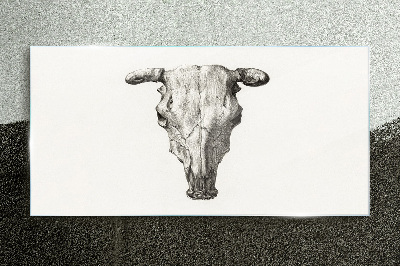Skull on a white background Wall art on glass