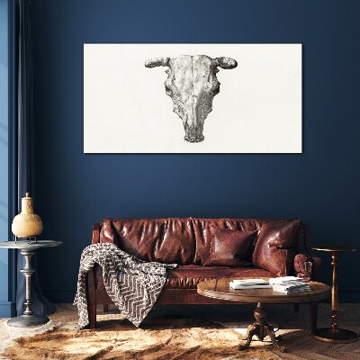 Skull on a white background Wall art on glass