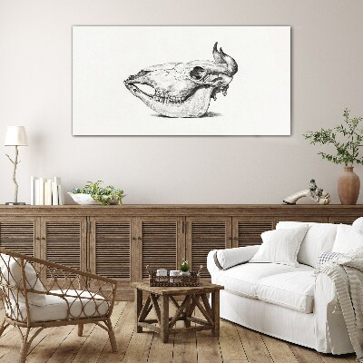 Figure cow skull Glass Print