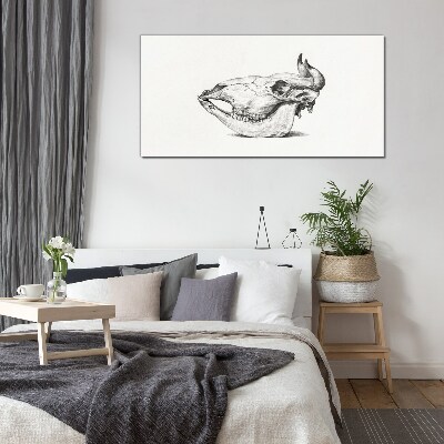 Figure cow skull Glass Print