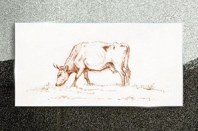 Cow in the meadow Wall art on glass