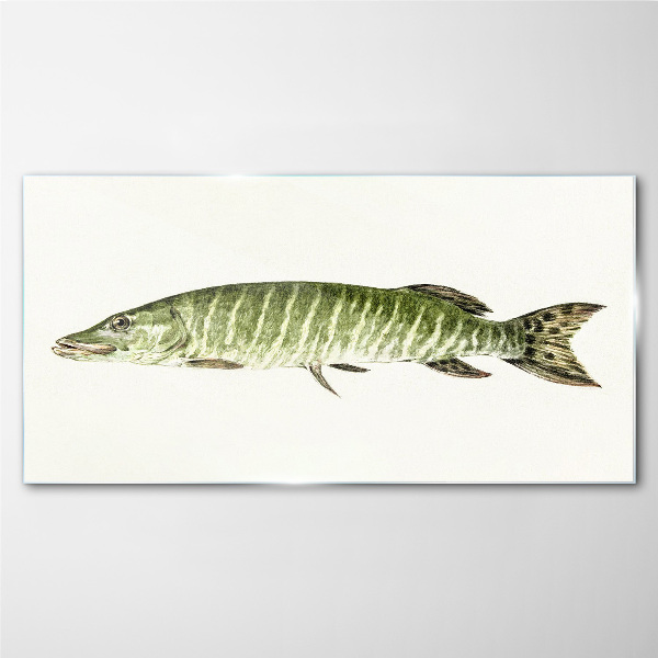 Muskie in its natural habitat Glass art print
