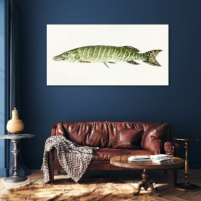 Muskie in its natural habitat Glass art print