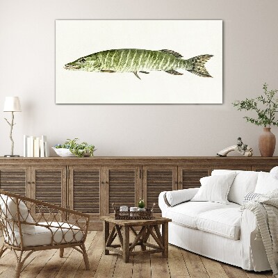 Muskie in its natural habitat Glass art print