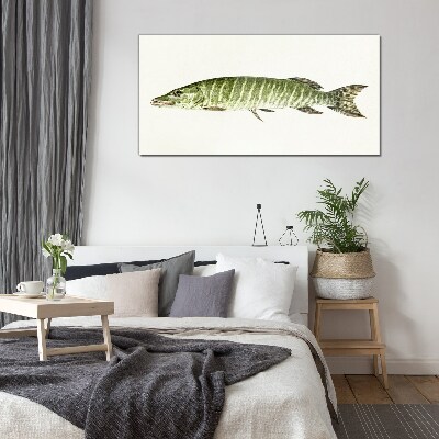 Muskie in its natural habitat Glass art print