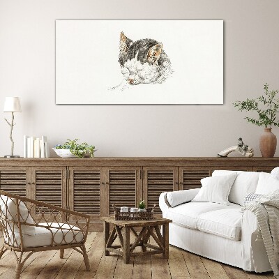 Cat's dream Wall art on glass