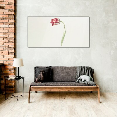 Tulip in delicate shades Glass art print